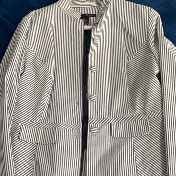 Willi Smith Blazer, grey & White vertical stripe - Picture 6 of 7